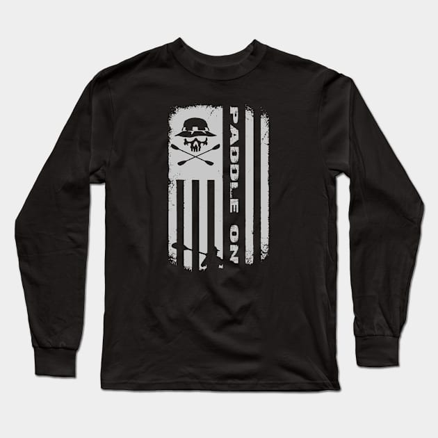 Kayak Flag Paddle On Long Sleeve T-Shirt by BoneheadGraphix